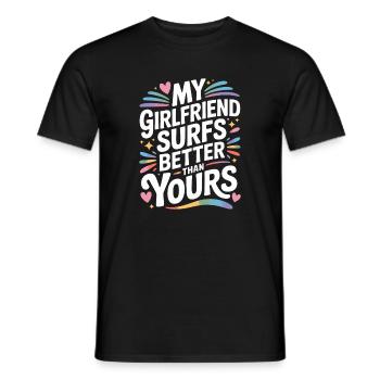 Surfer Ma copine surfe mieux que la tienne Surf - T-shirt homme - noir - Devant - AI Model Male 178 light (178cm)