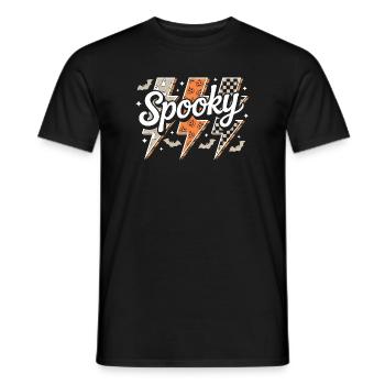 Spooky Retro Lightning Halloween - Men's T-Shirt - black - Front - AI Model Male 178 light (178cm)