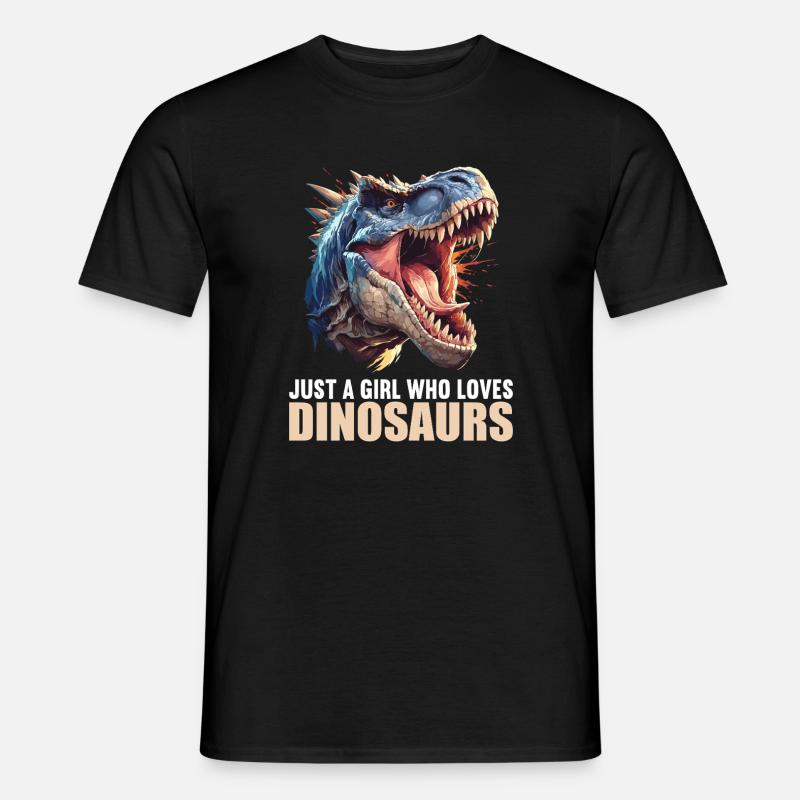 Dino Saurier Dinosaurier - Männer T-Shirt - Schwarz