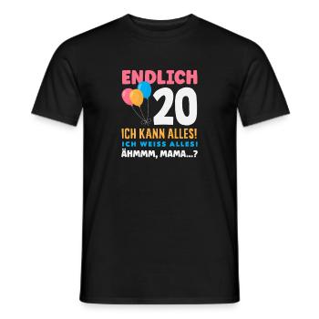 Funny 20th Birthday Gift - Men's T-Shirt - black - Front - AI Model Male 178 light (178cm)