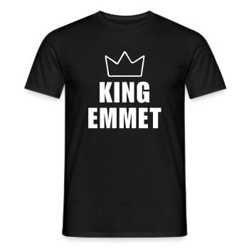 Emmet Name mit Buchstabe E - King Crown Shirt - Männer T-Shirt - Schwarz - Vorne - AI Model Male 178 light (178cm)