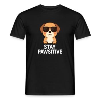 Cute dog with sunglasses and fun font - Men's T-Shirt - black - Front - AI Model Male 178 light (178cm)