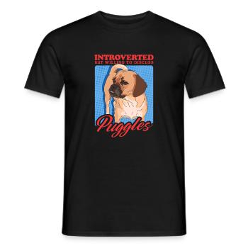 Puggle Dogs Dog Owner Gift - Men's T-Shirt - black - Front - AI Model Male 178 light (178cm)