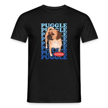 Puggle Dog Owner Gift - Men's T-Shirt - black - Front - AI Model Male 178 light (178cm)