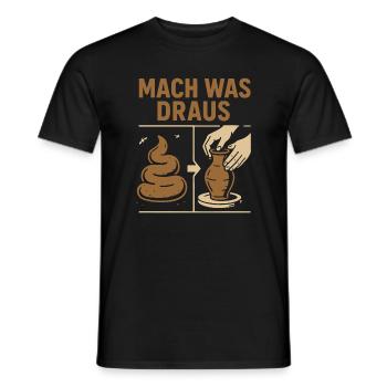 Poterie avec des excréments - Faites-en quelque chose - T-shirt homme - noir - Devant - AI Model Male 178 light (178cm)