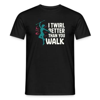 Baton Twirler Majorette Captain Squad Club - Men's T-Shirt - black - Front - AI Model Male 178 light (178cm)