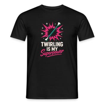 Baton Twirler Majorette Captain Squad Club - Men's T-Shirt - black - Front - AI Model Male 178 light (178cm)