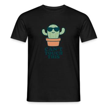 Can't Touch This – Funny Cactus - Men's T-Shirt - black - Front - AI Model Male 178 light (178cm)
