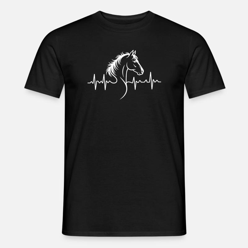 Pferd Herzschlag Design - Männer T-Shirt - Schwarz