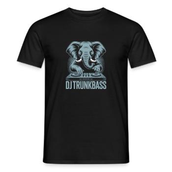 DJ Trunkbass Elephant à la table de mixage basse - T-shirt homme - noir - Devant - AI Model Male 178 light (178cm)