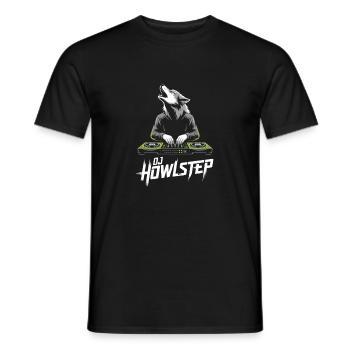 DJ Howlstep Wolf DJ Am Mischpult EDM - Männer T-Shirt - Schwarz - Vorne - AI Model Male 178 light (178cm)