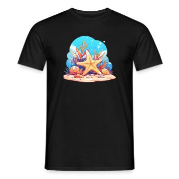 Étoile de mer Étoile de mer - T-shirt homme - noir - Devant - AI Model Male 178 light (178cm)