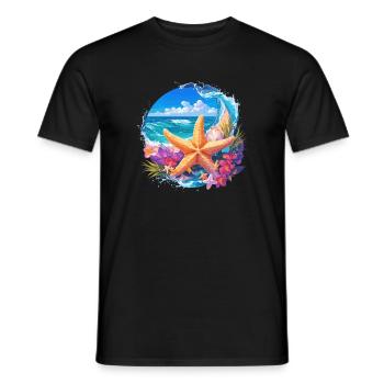 Étoile de mer Étoile de mer - T-shirt homme - noir - Devant - AI Model Male 178 light (178cm)