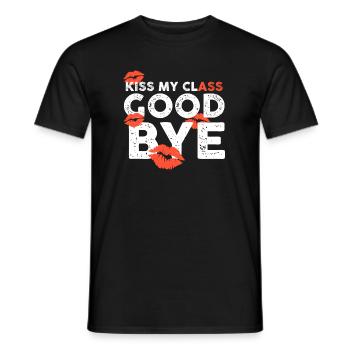 Class Shirts Kiss my class goodbye lips - Men's T-Shirt - black - Front - AI Model Male 178 light (178cm)