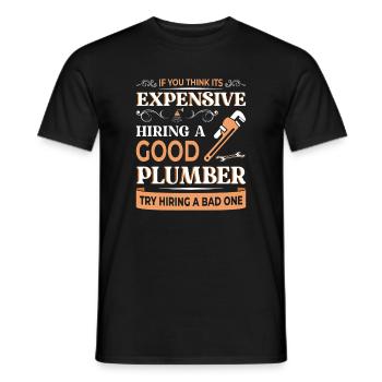 Heating Engineer Heating Construction Plumber Plumber - Men's T-Shirt - black - Front - AI Model Male 178 light (178cm)