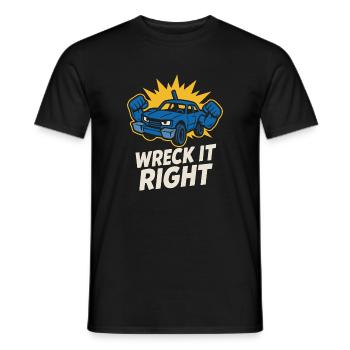 Demolition Derby Fan Pit Crew Crash Driver Fair - Men's T-Shirt - black - Front - AI Model Male 178 light (178cm)
