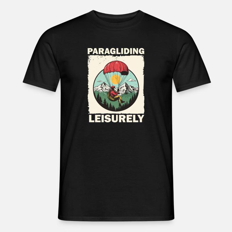 Paragliding Abenteuer Promoboard - Männer T-Shirt - Schwarz