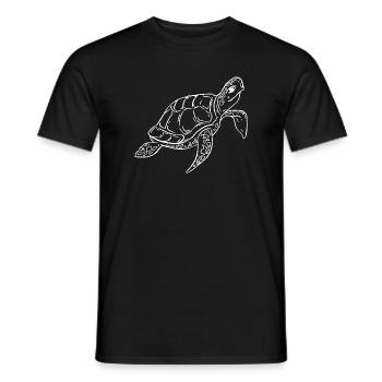 Sea Turtle Ocean Illustration - Men's T-Shirt - black - Front - AI Model Male 178 light (178cm)