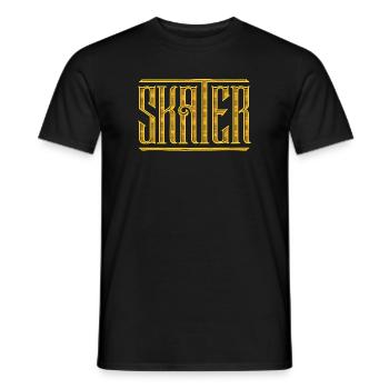 Kickflip de skateboard - Lettrage de patineur - T-shirt homme - noir - Devant - AI Model Male 178 light (178cm)