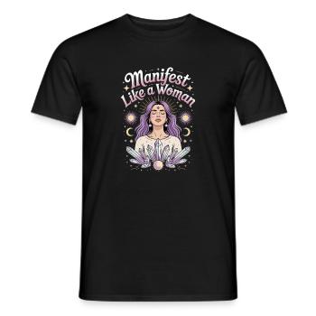 Manifesto Like a Woman Women Empowering Women's - Men's T-Shirt - black - Front - AI Model Male 178 light (178cm)