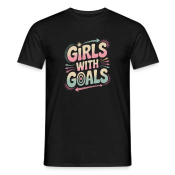 Girls with Goals Women Empowering Women's - Men's T-Shirt - black - Front - AI Model Male 178 light (178cm)