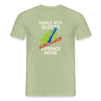 Chimiste légiste Laboratoire de criminalistique Toxicologie - T-shirt homme - vert sauge - Devant - AI Model Male 178 light (178cm)