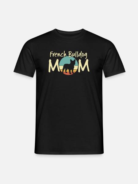 Französische Bulldogge Mama Vintage Design - Männer T-Shirt - Schwarz