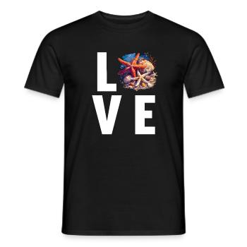 Étoile de mer Étoile de mer - T-shirt homme - noir - Devant - AI Model Male 178 light (178cm)
