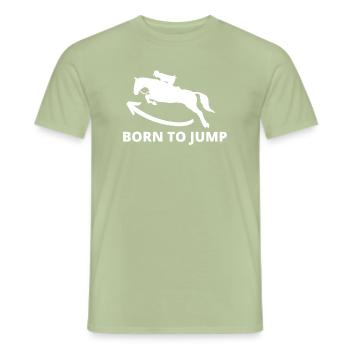 Dynamic jumping stallion - Men's T-Shirt - sage - Front - AI Model Male 178 light (178cm)