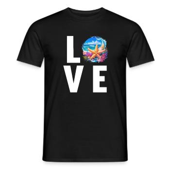 Étoile de mer Étoile de mer - T-shirt homme - noir - Devant - AI Model Male 178 light (178cm)