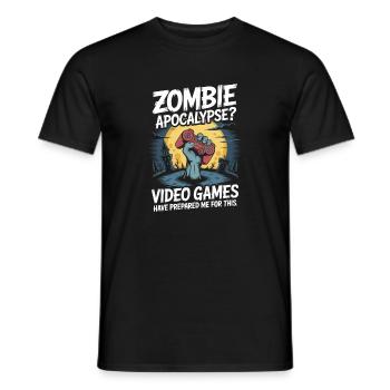 Zombie Apocalypse Video Games Halloween Gamer - Männer T-Shirt - Schwarz - Vorne - AI Model Male 178 light (178cm)