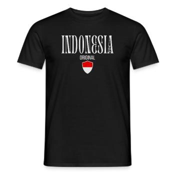 Drapeau indonésien, fierté indonésienne - T-shirt homme - noir - Devant - AI Model Male 178 light (178cm)