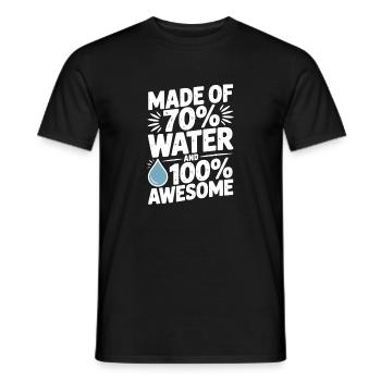 Composé à 70 % d'eau et à 100 % génial - T-shirt homme - noir - Devant - AI Model Male 178 light (178cm)