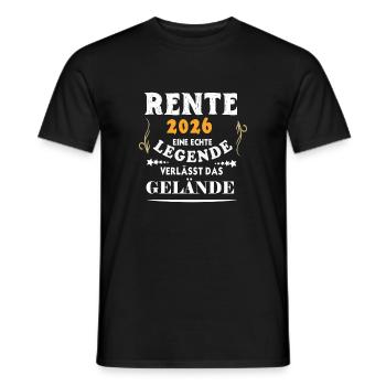 Pension 2026 Gift – La légende quitte les lieux - T-shirt homme - noir - Devant - AI Model Male 178 light (178cm)
