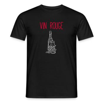 Vin Rouge wine illustration on clothing - Men's T-Shirt - black - Front - AI Model Male 178 light (178cm)