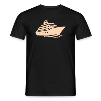 Minimalist Cruise Ship Silhouette Vacation - Men's T-Shirt - black - Front - AI Model Male 178 light (178cm)