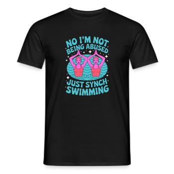 Synchronized swimming Artistic swimming Water sports - Men's T-Shirt - black - Front - AI Model Male 178 light (178cm)