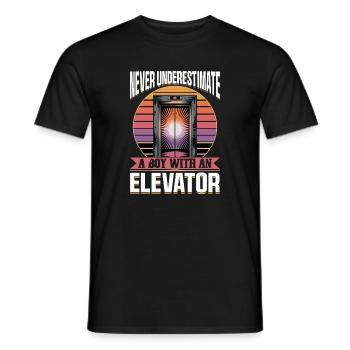 Ascenseur pour tout-petits et enfants - T-shirt homme - noir - Devant - AI Model Male 178 light (178cm)