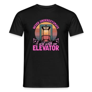 Elevator toddler & kids - Men's T-Shirt - black - Front - AI Model Male 178 light (178cm)