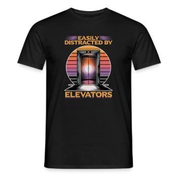 Ascenseur pour tout-petits et enfants - T-shirt homme - noir - Devant - AI Model Male 178 light (178cm)