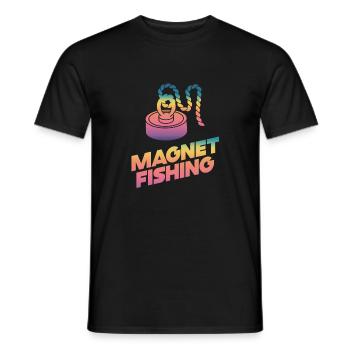 Neodymium Magnet Fishing Magnetic Fisher - Men's T-Shirt - black - Front - AI Model Male 178 light (178cm)