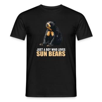 Sun Bear Malay Bear - Men's T-Shirt - black - Front - AI Model Male 178 light (178cm)