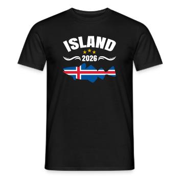 Fishing holidays Iceland 2026 - Men's T-Shirt - black - Front - AI Model Male 178 light (178cm)