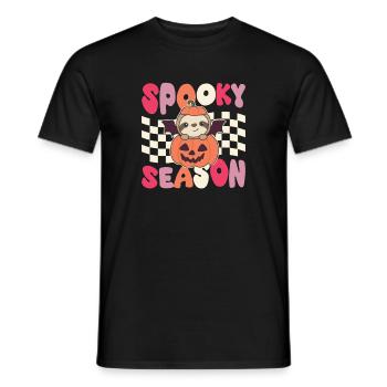 Sloth Halloween Groovy Pumpkin Spooky Season - Men's T-Shirt - black - Front - AI Model Male 178 light (178cm)