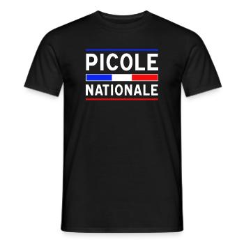 Picole Nationale nouveau design - T-shirt homme - noir - Devant - AI Model Male 178 light (178cm)