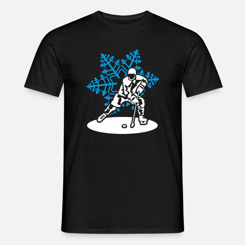 Eishockey Eiskristall Eishockeyspieler Geschenk - Männer T-Shirt - Schwarz