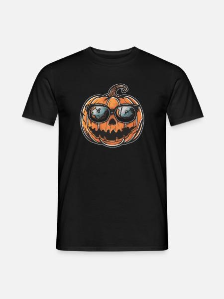 Cool Halloween pumpkin - Men's T-Shirt - black