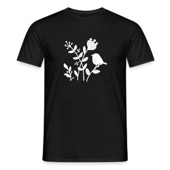Natur_mit_Vogel_weiss - T-shirt homme - noir - Devant - AI Model Male 178 light (178cm)