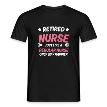 Retired Nurse Happier Life - Men's T-Shirt - black - Front - AI Model Male 178 light (178cm)