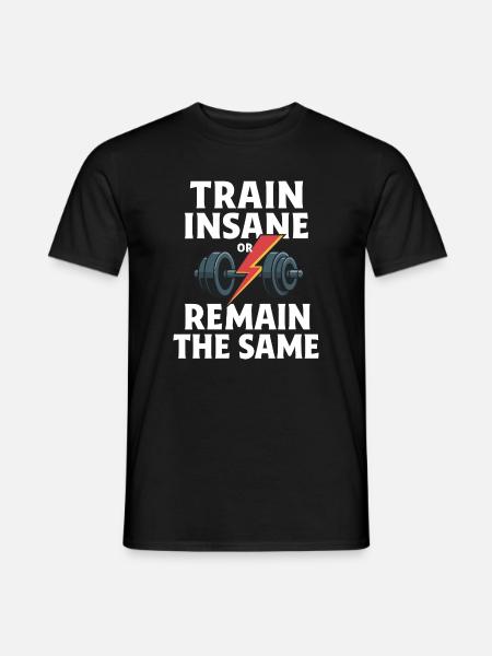 Fitness Dumbbell with Lightning Icon - Men's T-Shirt - black